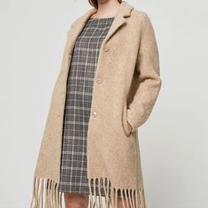 European-Made Wool Fringe Coat